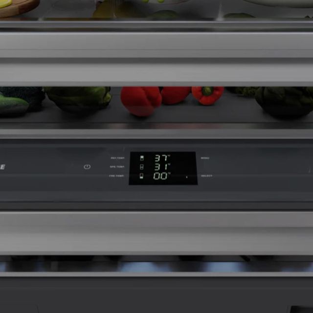 ZLINE Autograph Edition 36" 19.6 Cu. Ft. Stainless Steel Built-In Bottom Freezer Refrigerator with Graphite Gray Interior and Matte Black Accents-2