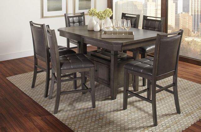 Jofran Inc. Manchester 7-Piece Gray/Warm Wood Counter Dining Set-1