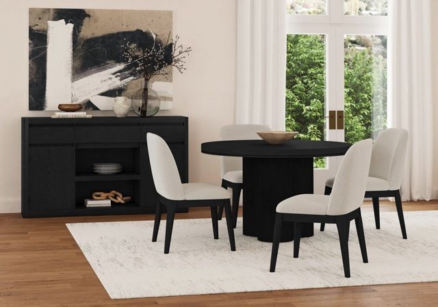 Elements International Rosalie Black/Gray Upholstered Dining Side Chair-1
