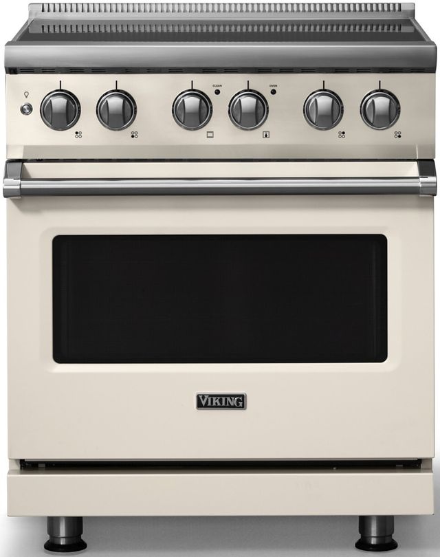 Viking® 5 Series 30" Pure White Pro Style Induction Range with Polished Chrome Trim-0