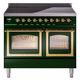 Ilve® Nostalgie II Noblesse 40'' Emerald Green Pro Style Induction Range with Brass Trim-0
