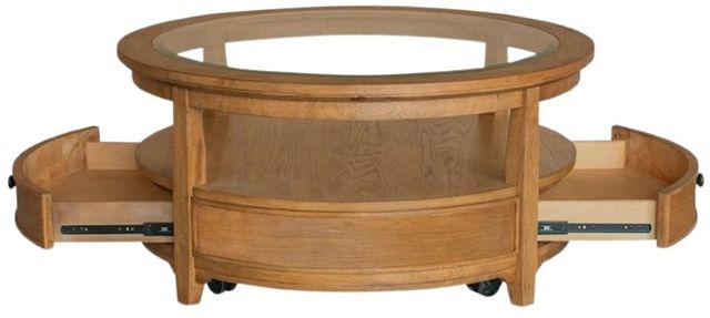 Magnussen Home® Durant Honey Brown Cocktail Table with Casters-1