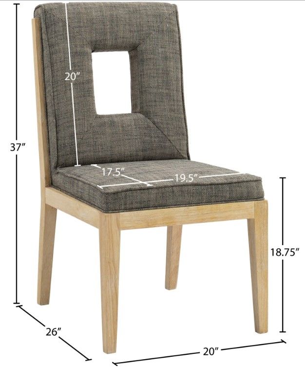 Meridian Furniture Gwendolyn Gray/Natural Upholstered Dining Side Chair-2