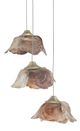 Currey & Company Catrice Painted Silver/Contemporary Silver Leaf/Natural Shell 3-Light Multi-Drop Pendant-1