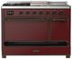 Ilve® Majestic III 48" Burgundy Pro Style Dual Fuel Liquid Propane Range with French Top and Burnished Trim-2