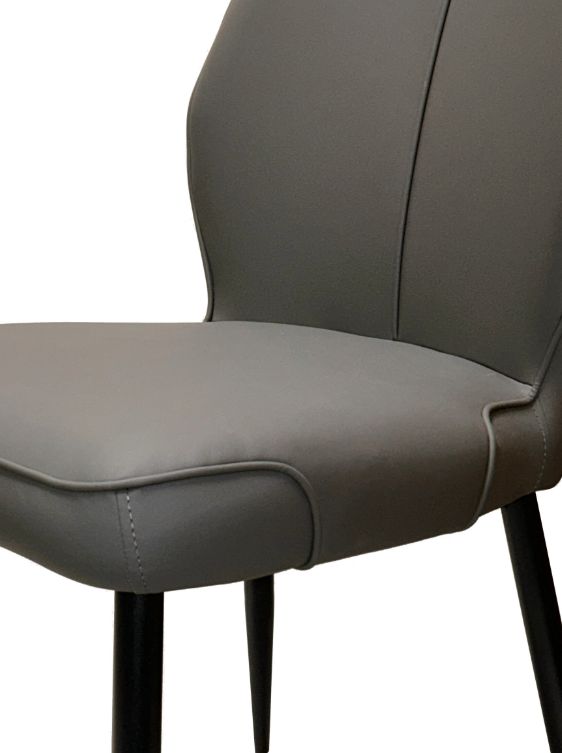 Cramco Marta Charcoal Gray/Matte Black Dining Side Chair-4