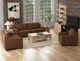 International Furniture Direct Natural Parota Brown Leather Accent Chair-1