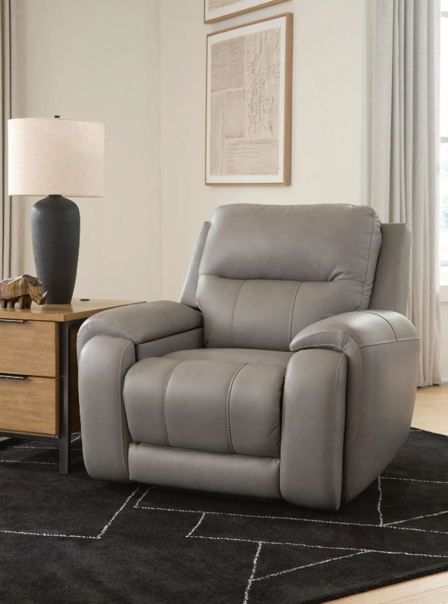 Signature Design by Ashley® Trendsetter Ash Power Recliner with Audio Seating-1
