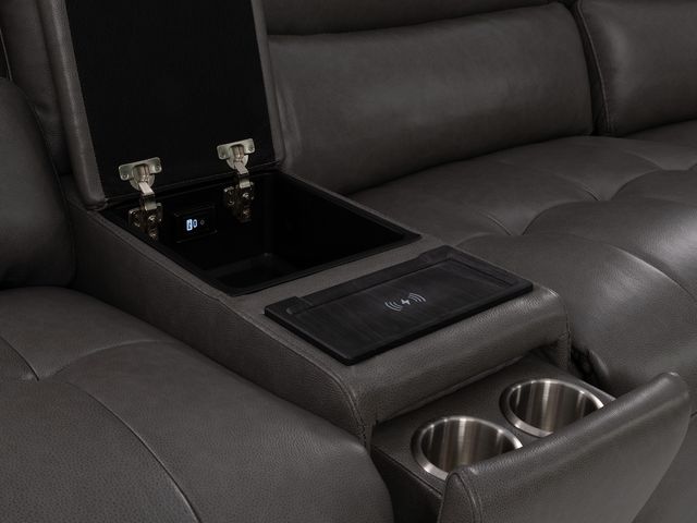 York 6 Piece Power Leather Sectional-3