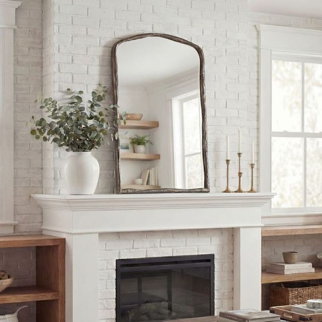 Uttermost® Hammered Antique Nickel Arch Mirror-1