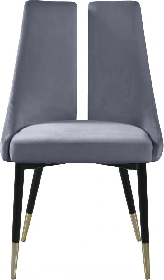 Meridian Furniture Sleek Grey Velvet Dining Chair-2