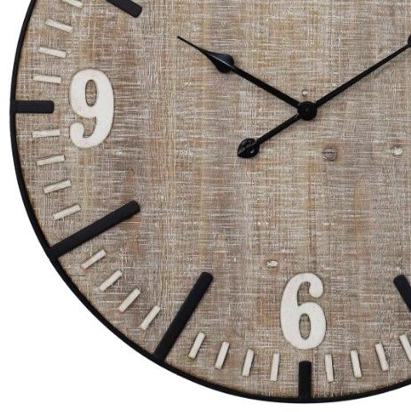 Crestview Collection Chime Time Black/Brown Wooden Wall Clock-1