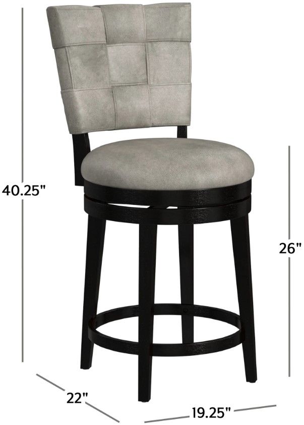 HH2 Home Kaede Brushed Black/Weathered Gray Counter Stool-2