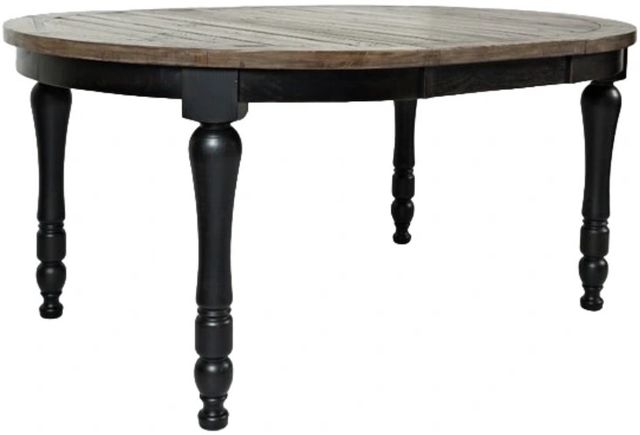 Jofran Inc. Madison County Brown Round to Oval Dining Table with Vintage Black Base-0