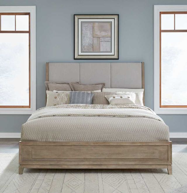 Liberty Furniture Brentwood Sandstone/Taupe Queen Upholstered Panel Bed-1