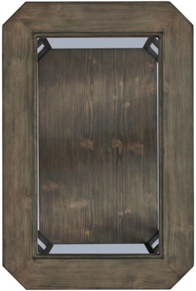 Null Furniture St. Augustine Glass Top Rectangular Cocktail Table with Bronze/Weathered Pine Base -1