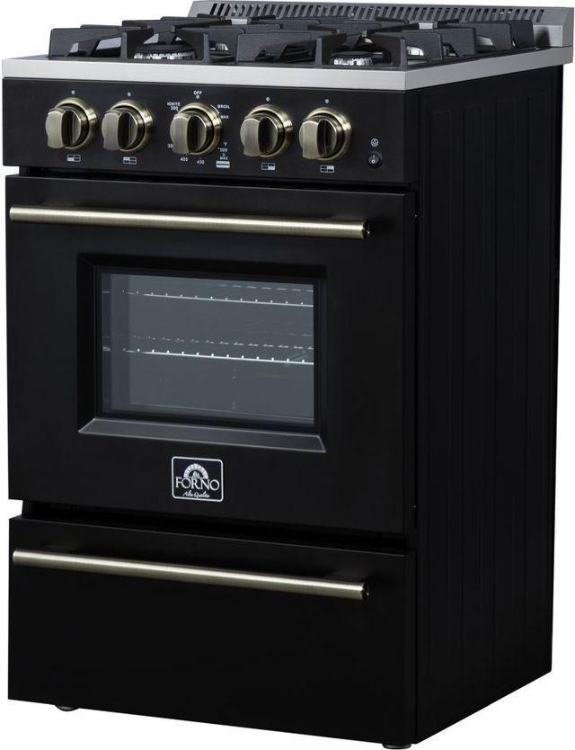 FORNO® Breno Alta Qualita 24" Black Freestanding Gas Range-2