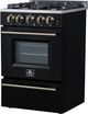 FORNO® Breno Alta Qualita 24" Black Freestanding Gas Range-2
