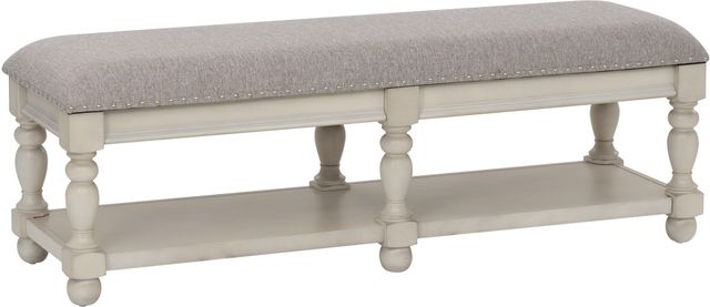 Powell® Carrington Antique White/Gray Bench-0