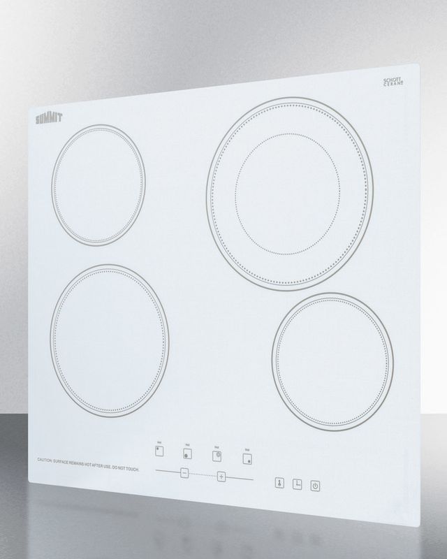 Summit® 24" White Electric Cooktop-2