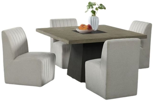 Elements International Jemma 5-Piece Beige/Espresso Dining Table Set-0