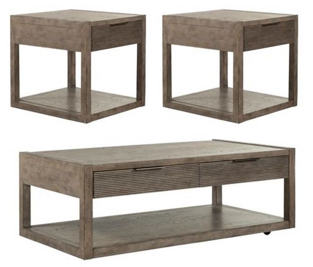 Liberty Furniture Bartlett Field 3-Piece Dusty Taupe Table Set-0