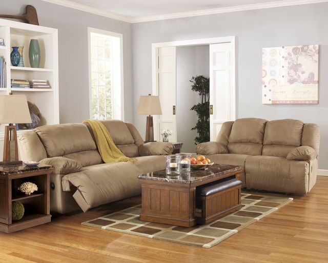Signature Design by Ashley® Hogan Mocha Reclining Loveseat-3