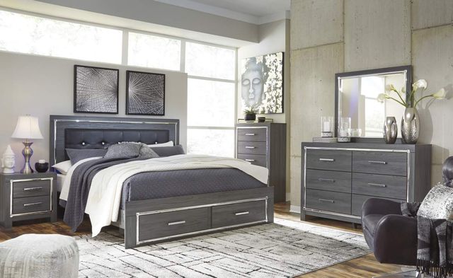 Signature Design by Ashley® Lodanna 2-Piece Gray King Panel Bed Set-3
