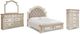 Signature Design by Ashley® Realyn 4-Piece Chipped White King Upholstered Bed Set-0