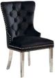 Furniture of America® Jewett 2-Piece Black/Chrome Wingback Chair Set-0