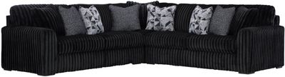 front view of the Signature Design by Ashley® Midnight-Madness 3-Piece Onyx L-Shape Sectional