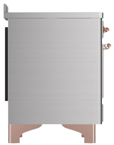 Ilve® Majestic III 48" Stainless Steel Pro Style Induction Range with Solid Door and Copper Trim-3