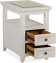 Magnussen Home® Heron Cove Glass Insert Chalk White Chairside End Table-2
