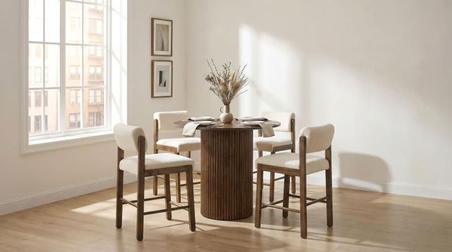Coaster® Hamlyn 5-Piece Cream/Walnut Counter Dining Set-1