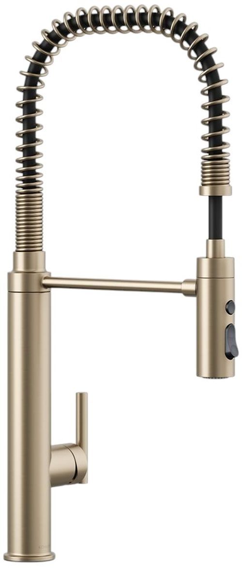 KOHLER® Purist® Vibrant Brushed Bronze Semi-Professional Kitchen Sink Faucet with Three-Function Sprayhead-0