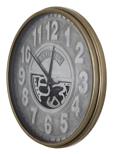 YHD Gold/Silver Metal Lux Gear Clock-4