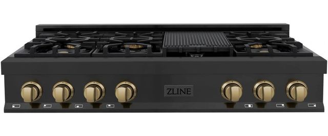 ZLINE Autograph Edition 48" Black Stainless Steel Gas Rangetop-0