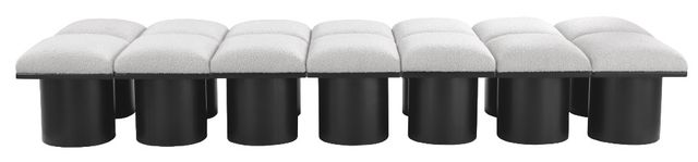 Meridian Furniture Pavilion 14-Piece Cream/Black 109" Modular Bench Set-1
