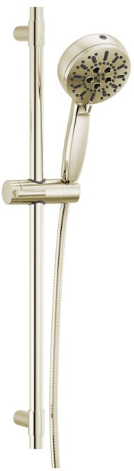 Delta Lumicoat® Polished Nickel 7-Setting Slide Bar Hand Shower with Cleaning Spray-0