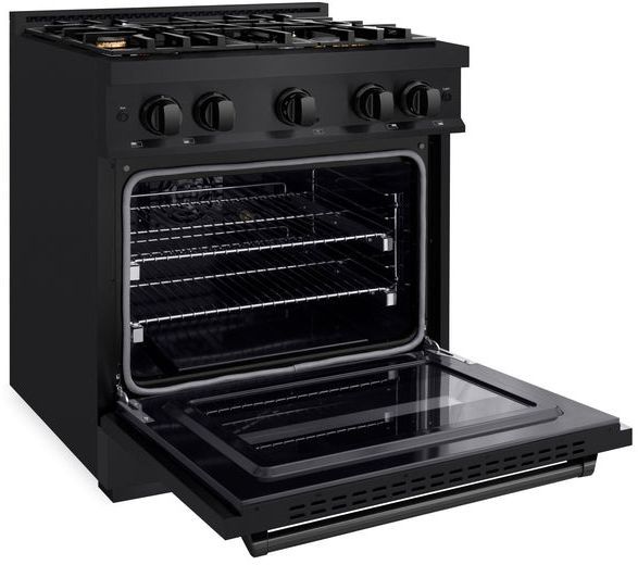 ZLINE Classic 30" Black Stainless Steel Pro Style Gas Range -3