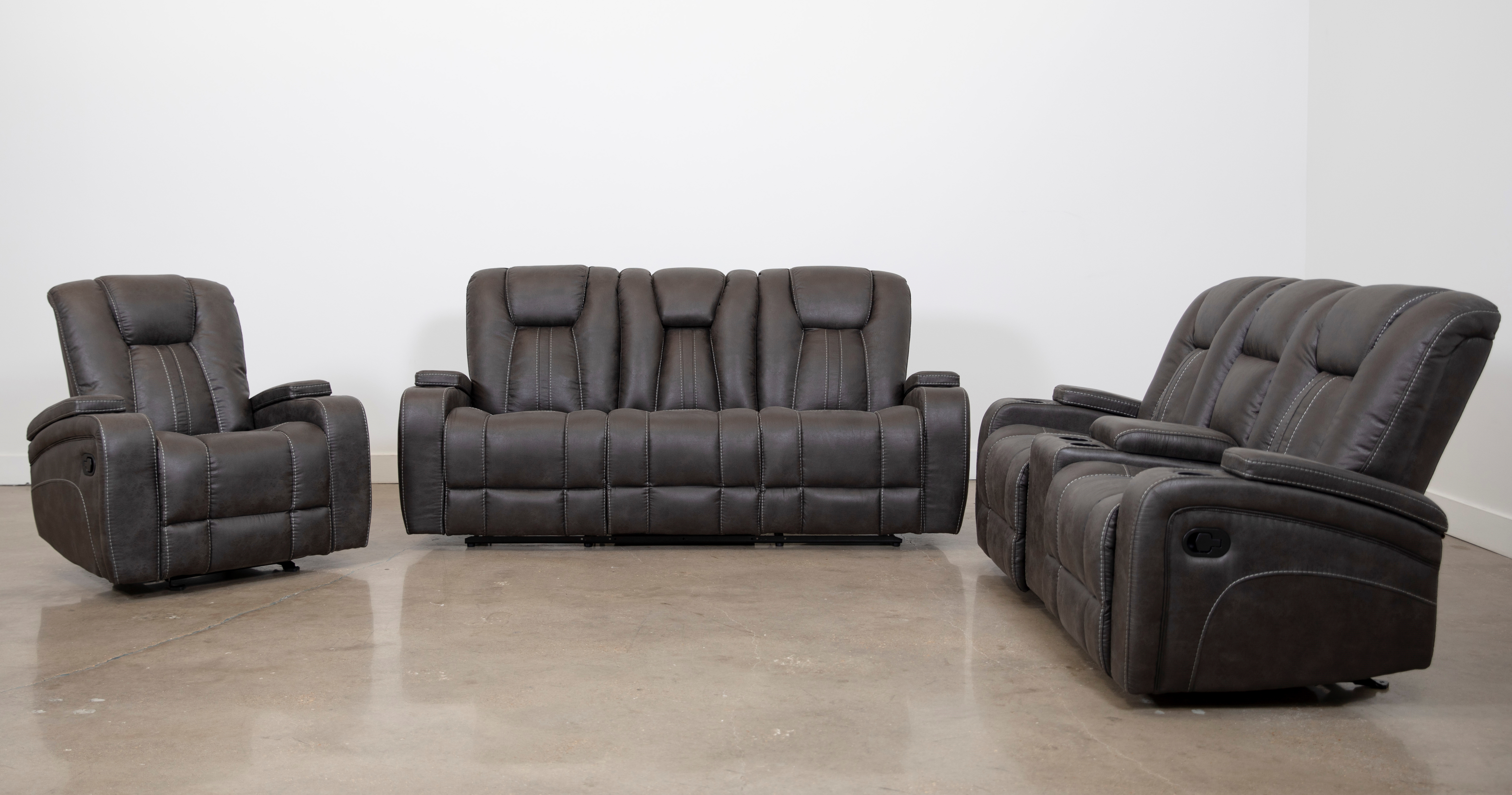 Man Wah Gray Glider Recliner | Miskelly Furniture