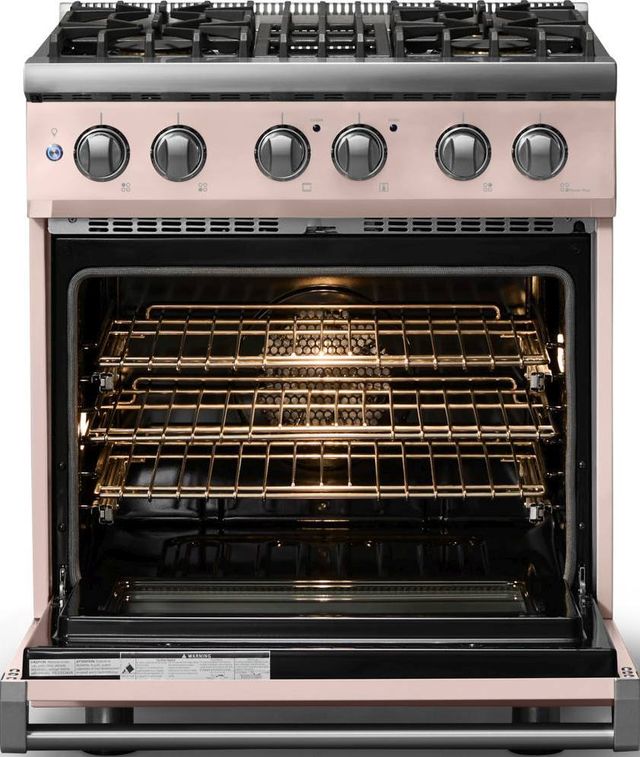 Viking® 5 Series 30" Blush Pro Style Dual Fuel (NG) Range with Polished Chrome Trim-1