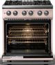 Viking® 5 Series 30" Blush Pro Style Dual Fuel (NG) Range with Polished Chrome Trim-1
