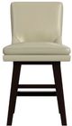 Elements International Villanova Beige/Espresso Swivel Counter Stool-3