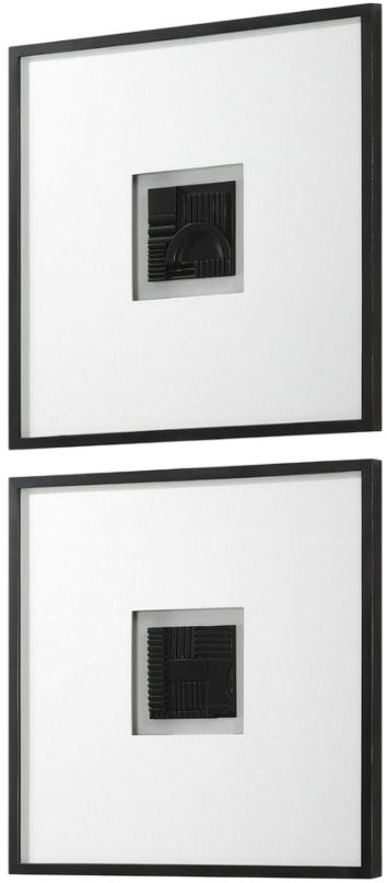 Uttermost® Origins Shadow 2-Piece Dark Bronze/Satin Black Wall Art-3