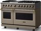 Viking® 5 Series 48" Nantucket Pro Style Dual Fuel (NG) Range with Brushed Brass Trim-3