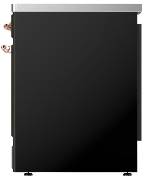 Ilve® Majestic III 30" Glossy Black Pro Style Induction Range with Solid Door and Copper Trim-2