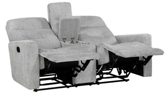 Homelegance® Lyndon Gray Double Manual Reclining Loveseat-4