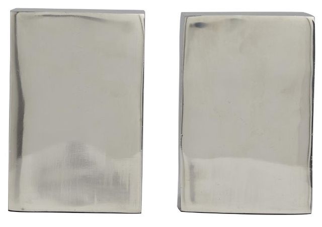 Deco Marche 2-Piece Silver Wave Bookends Set-1