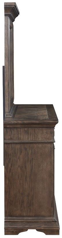 New Classic® Home Furnishings Mar Vista Walnut Dresser and Mirror Set-4